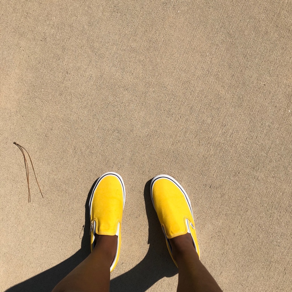 yellow slip on vans